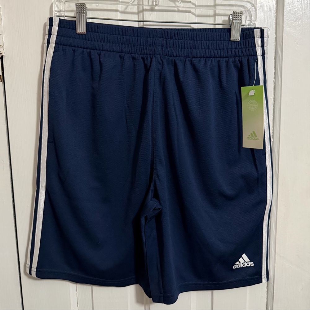 Adidas Boys Basketball Athletic Shorts Navy Blue Size Large Youth 14 16